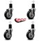 Service Caster 4'' Black Poly Wheel Swivel 1-3/4'' Expanding Stem Caster Set, 4PK SCC-EX20S414-PPUB-BLK-134-4 - alternate 2